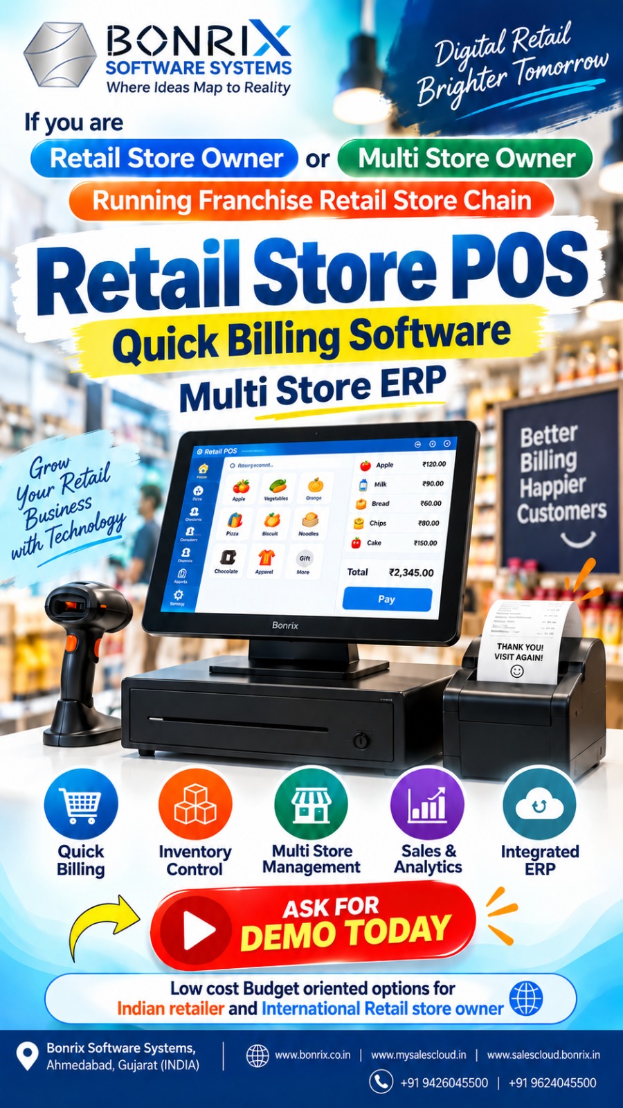 Bonrix Retail POS & ERP Software for Multi-Store Stores | Fast Billing & Inventory